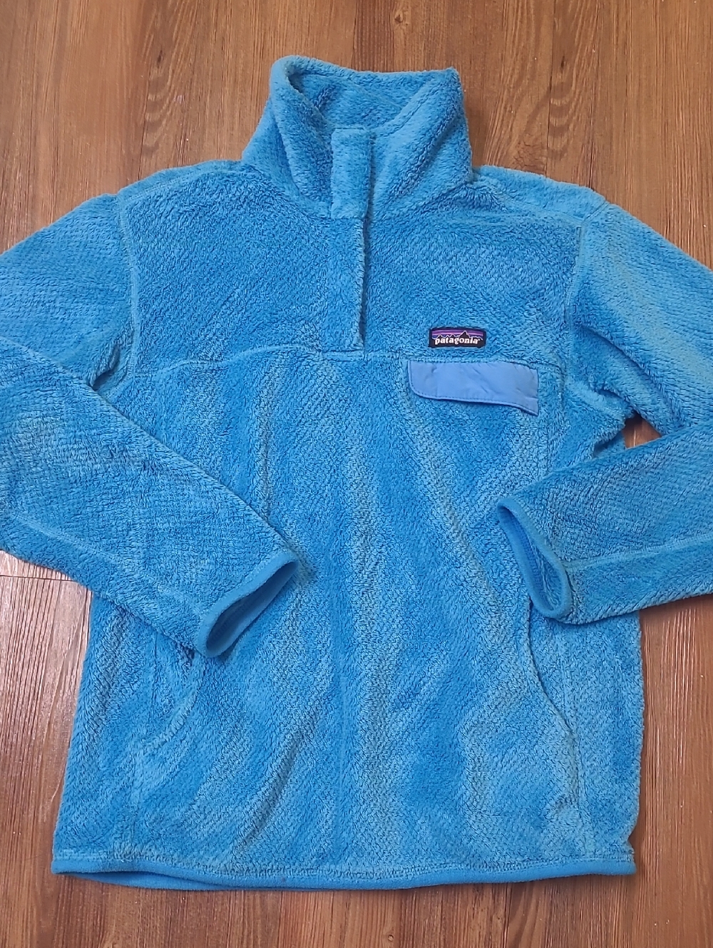 Patagonia Bright Blue Sherpa Quarter-Zip Pullover